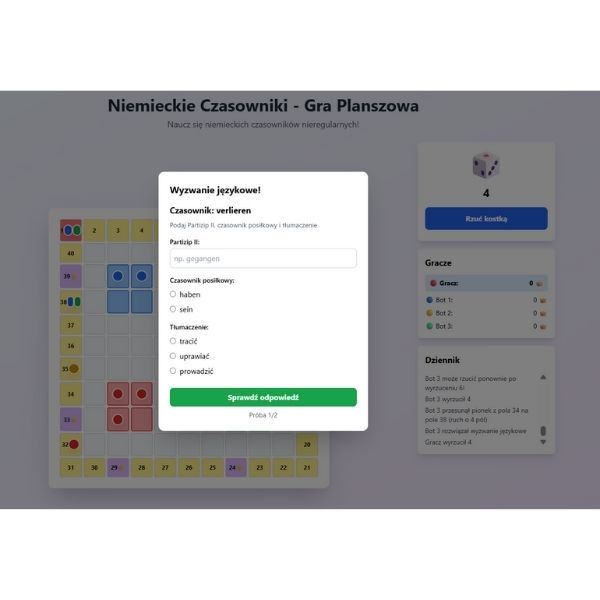 gra planszowa czas przeszły perfekt